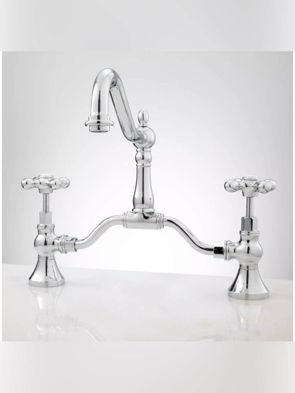 Signature Hardware Elnora Bridge Faucet (Chrome) - cross handles